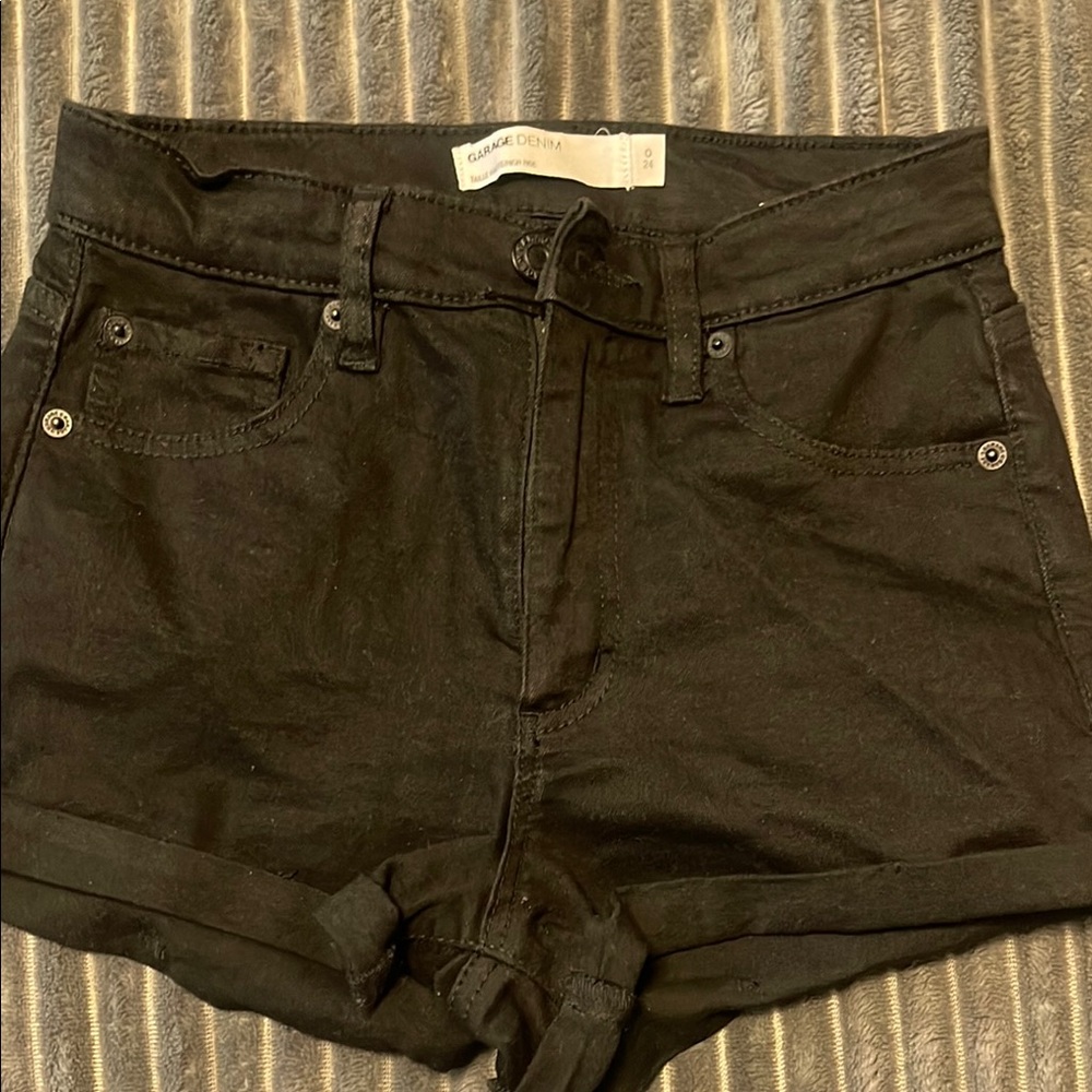 Garage High Waist Black Shorts